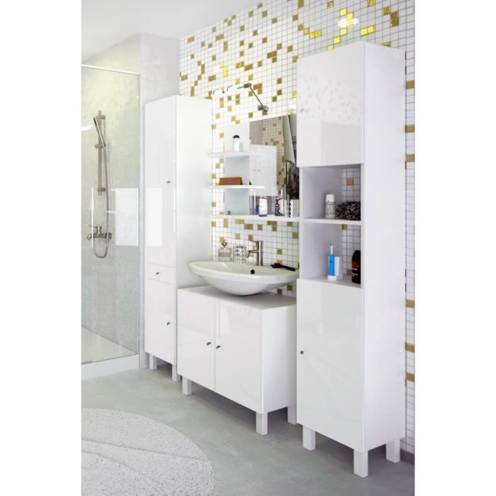 CORAIL Colonne de salle de bain L 30 cm - Blanc brillant - Photo n°3