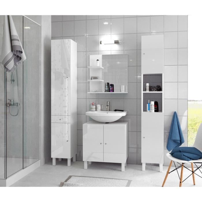 CORAIL Colonne de salle de bain L 30 cm - Blanc brillant - Photo n°4