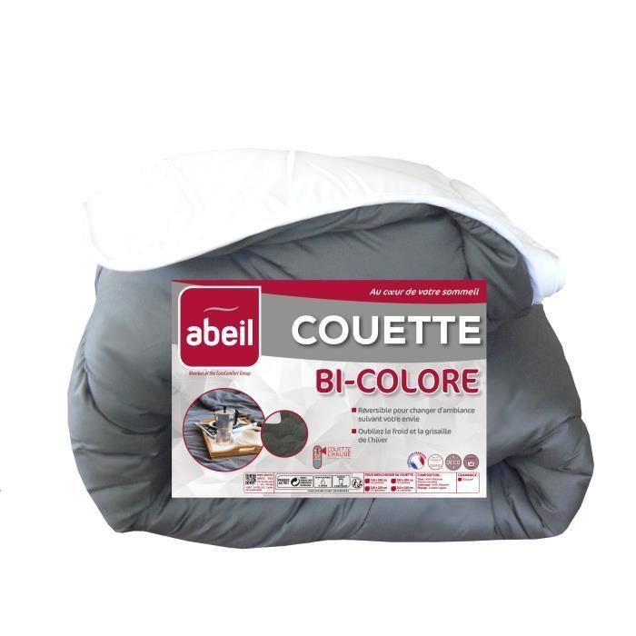 Couette chaude bicolore 350 g/m² Abeil - Élégance réversible et confort hivernal - Photo n°3