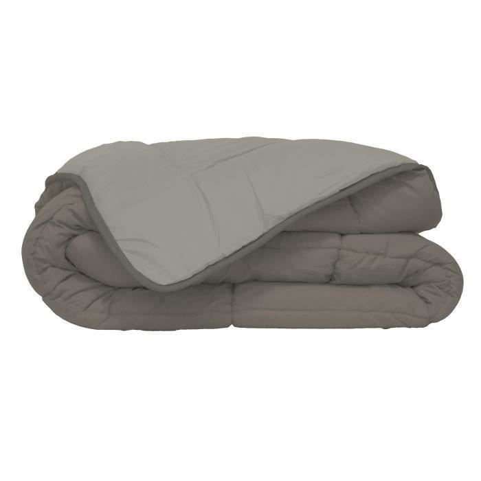 Couette Microfibre 400g/m² CALGARY Taupe & Lin 220x240cm - Photo n°1