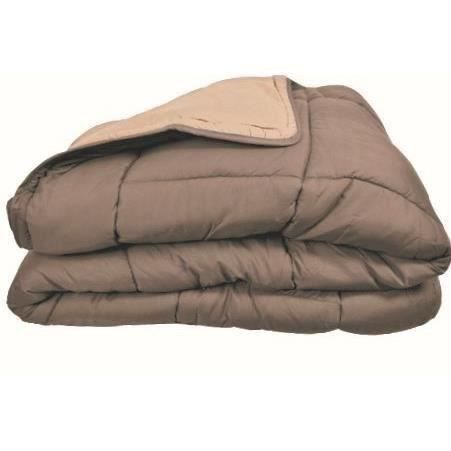Couette Microfibre 400g/m² CALGARY Taupe & Lin 240x260cm - Photo n°3