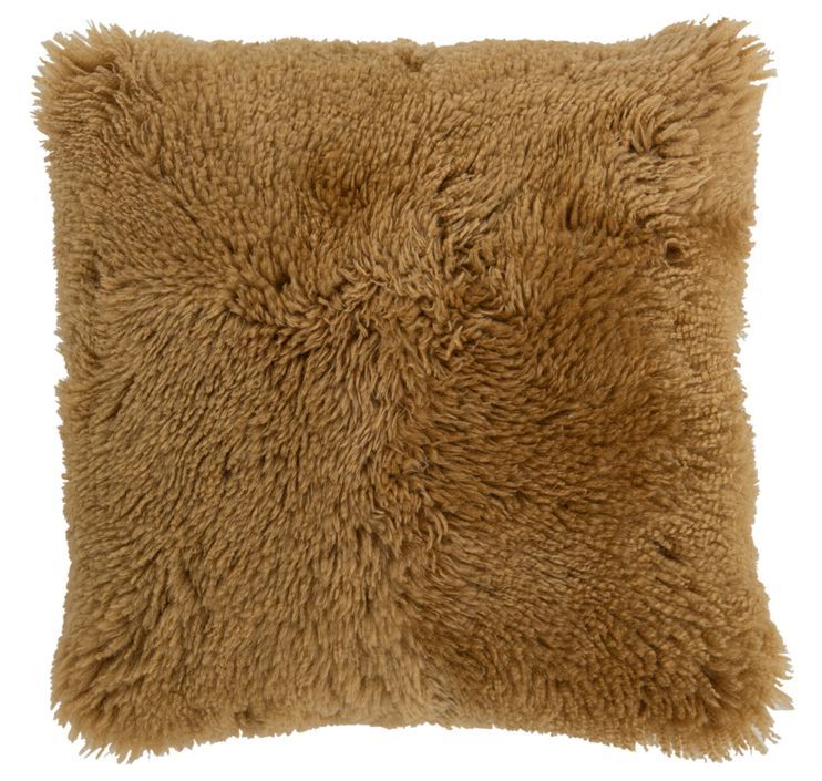 Coussin carré peau de mouton ocre Marina 40 x 40 cm - Photo n°1