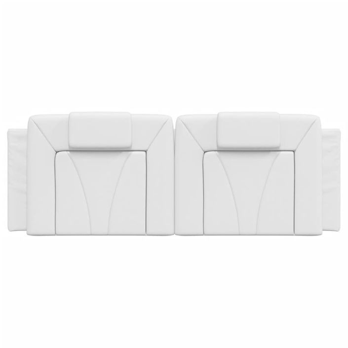 Coussin de tête de lit blanc 140 cm similicuir - Photo n°5