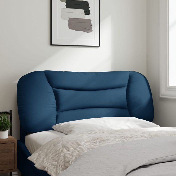 Coussin de tête de lit bleu 100 cm tissu - Photo n°3