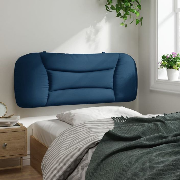 Coussin de tête de lit bleu 100 cm tissu - Photo n°4