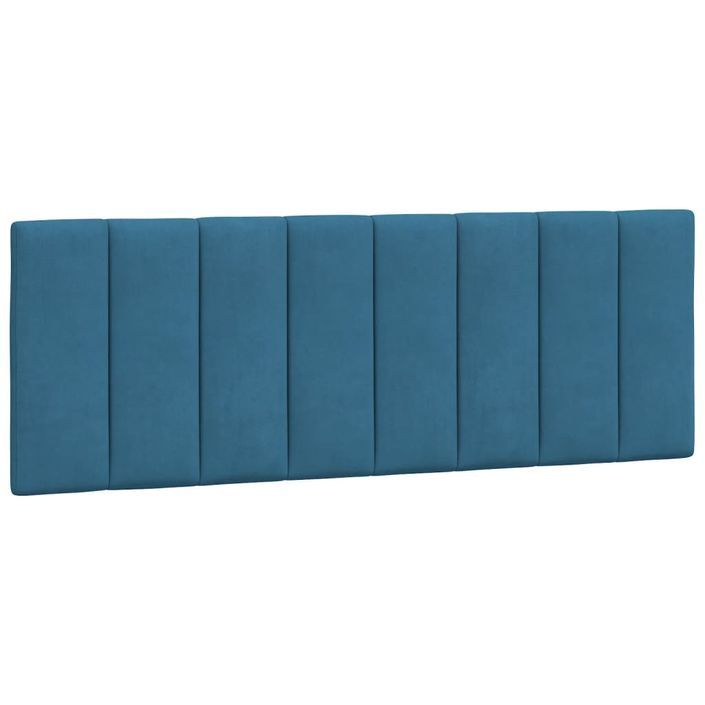 Coussin de tête de lit bleu 120 cm velours - Photo n°2