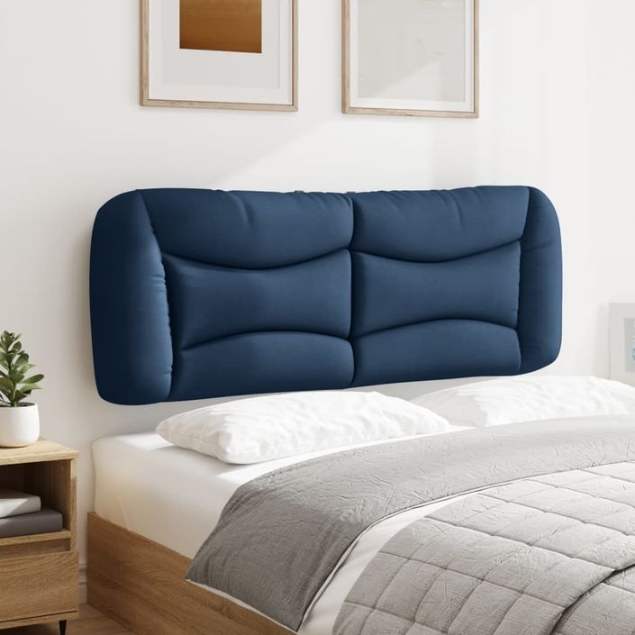 Coussin de tête de lit bleu 140 cm tissu - Photo n°4