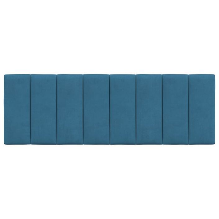 Coussin de tête de lit bleu 140 cm velours - Photo n°5
