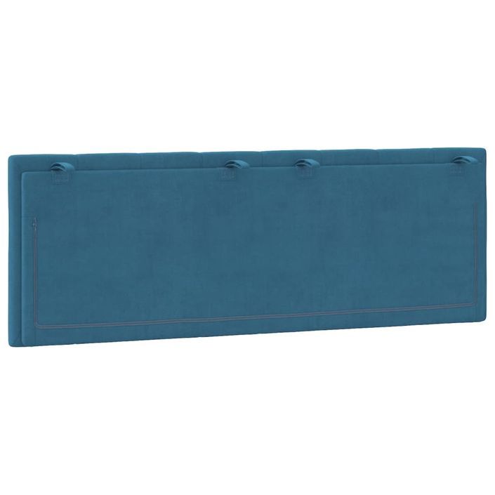 Coussin de tête de lit bleu 140 cm velours - Photo n°7