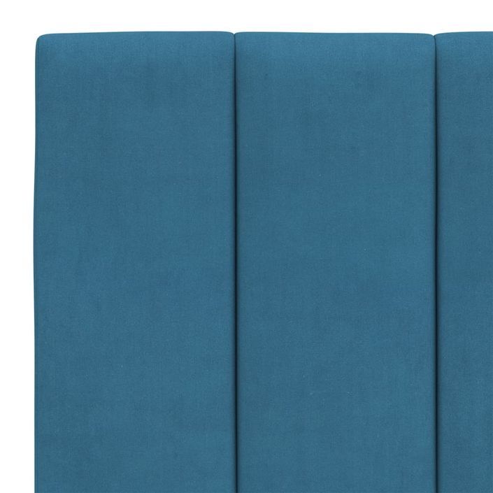 Coussin de tête de lit bleu 140 cm velours - Photo n°8