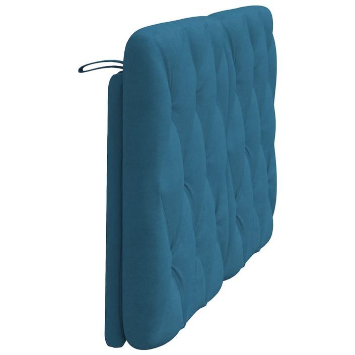 Coussin de tête de lit bleu 140 cm velours - Photo n°6