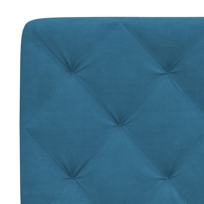 Coussin de tête de lit bleu 140 cm velours - Photo n°8