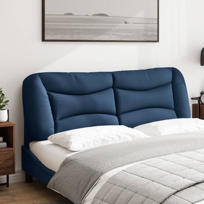 Coussin de tête de lit bleu 160 cm tissu - Photo n°3
