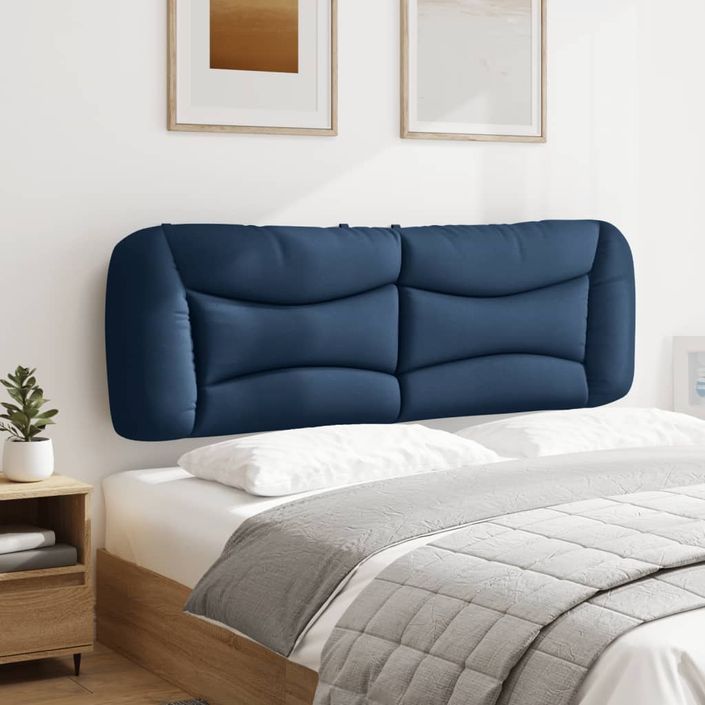 Coussin de tête de lit bleu 160 cm tissu - Photo n°4