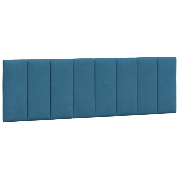 Coussin de tête de lit bleu 160 cm velours - Photo n°2