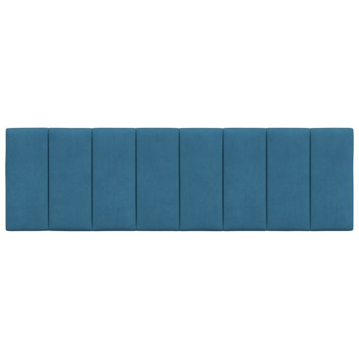 Coussin de tête de lit bleu 160 cm velours - Photo n°5