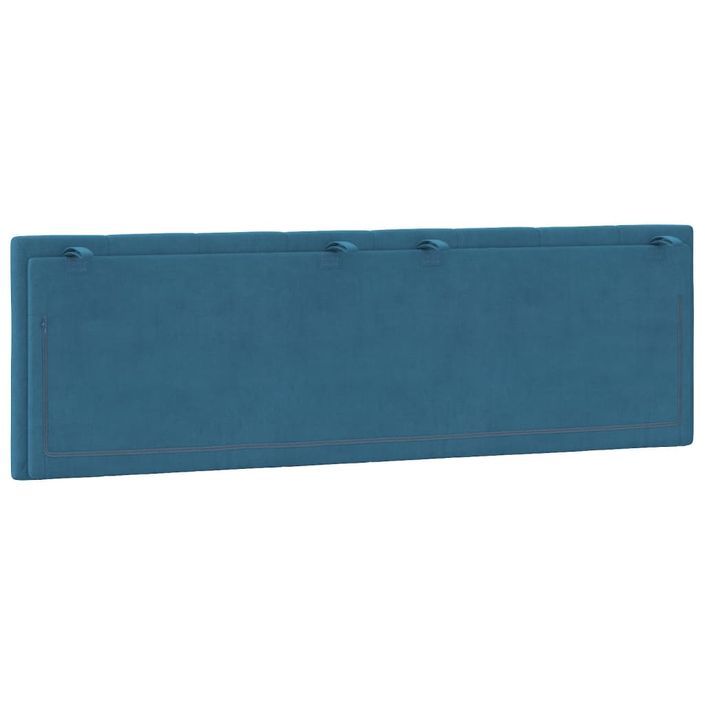 Coussin de tête de lit bleu 160 cm velours - Photo n°7