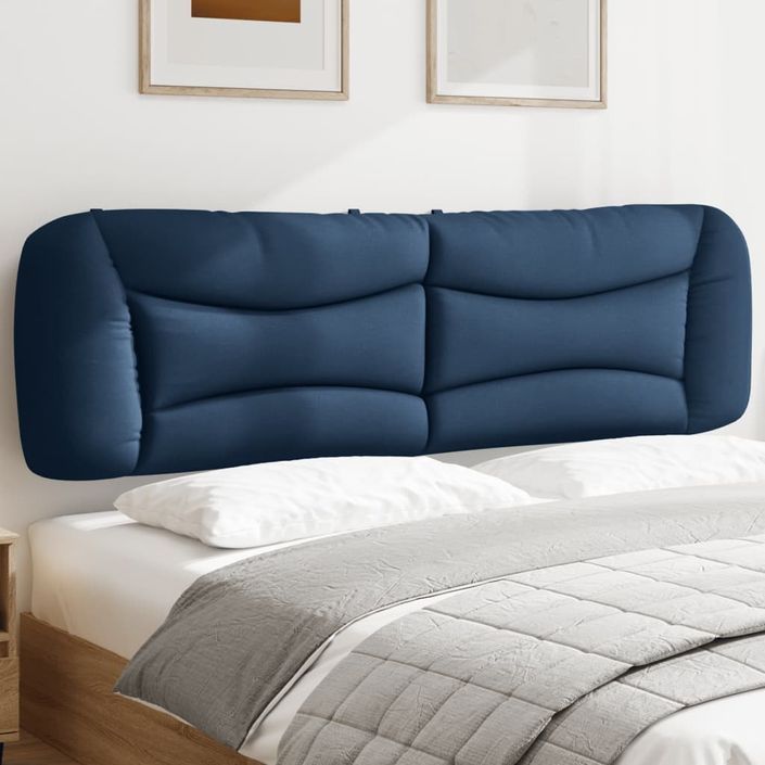 Coussin de tête de lit bleu 180 cm tissu - Photo n°1