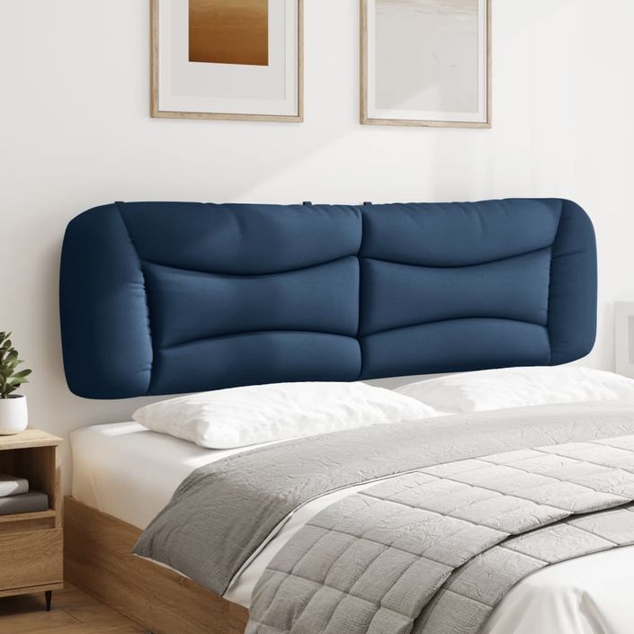 Coussin de tête de lit bleu 180 cm tissu - Photo n°4
