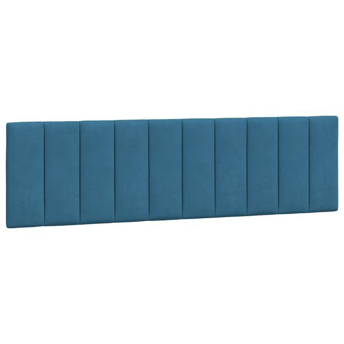 Coussin de tête de lit bleu 180 cm velours - Photo n°2