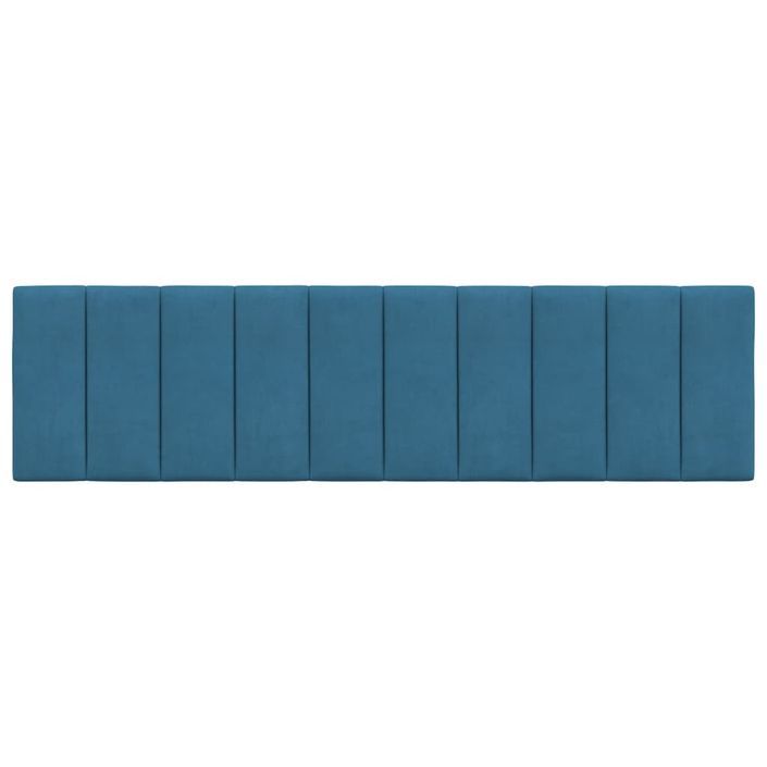 Coussin de tête de lit bleu 180 cm velours - Photo n°5