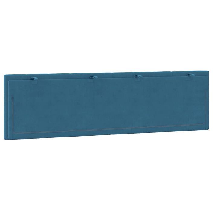Coussin de tête de lit bleu 180 cm velours - Photo n°7