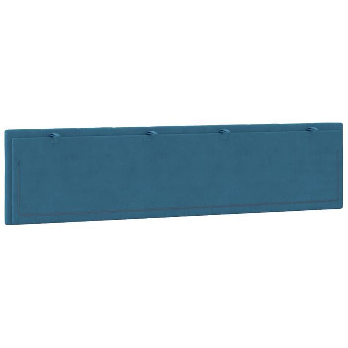 Coussin de tête de lit bleu 200 cm velours - Photo n°7