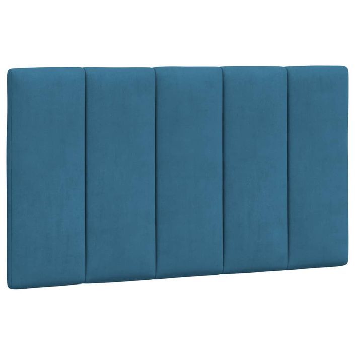 Coussin de tête de lit bleu 80 cm velours - Photo n°2