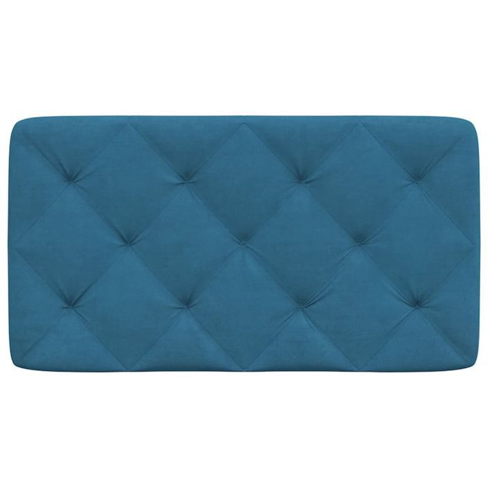 Coussin de tête de lit bleu 80 cm velours - Photo n°5