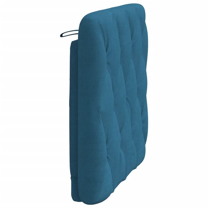 Coussin de tête de lit bleu 80 cm velours - Photo n°6