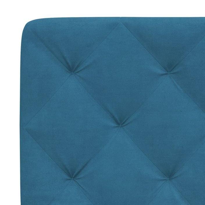 Coussin de tête de lit bleu 80 cm velours - Photo n°8