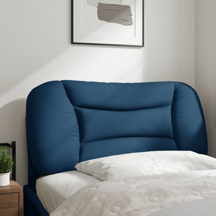 Coussin de tête de lit bleu 90 cm tissu - Photo n°3