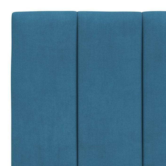 Coussin de tête de lit bleu 90 cm velours - Photo n°8