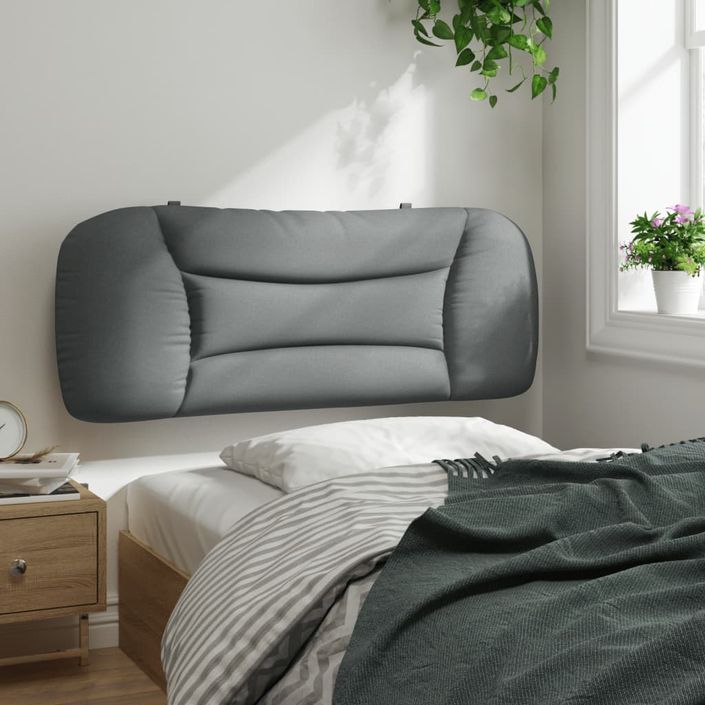 Coussin de tête de lit gris clair 100 cm tissu - Photo n°4