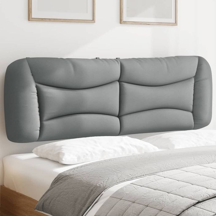Coussin de tête de lit gris clair 160 cm tissu - Photo n°1