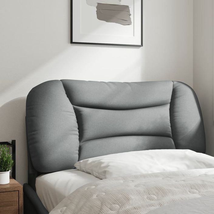 Coussin de tête de lit gris clair 90 cm tissu - Photo n°3