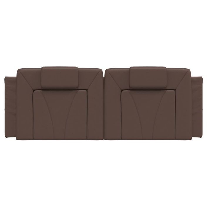 Coussin de tête de lit marron 140 cm similicuir - Photo n°5