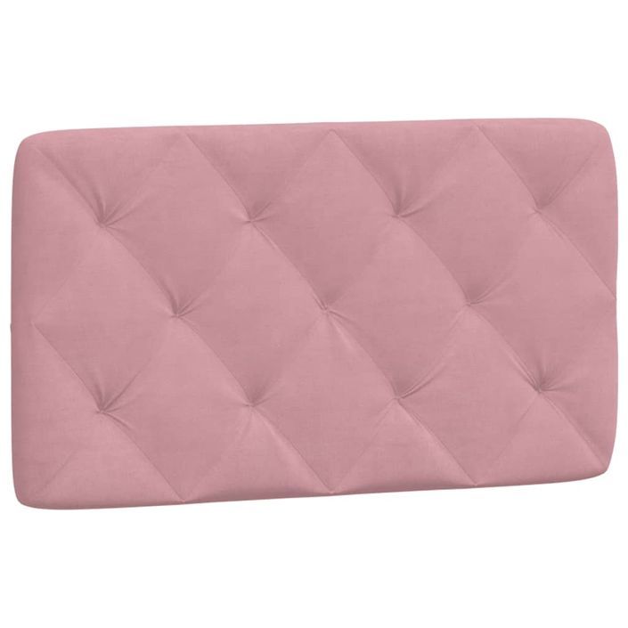 Coussin de tête de lit rose 80 cm velours - Photo n°1