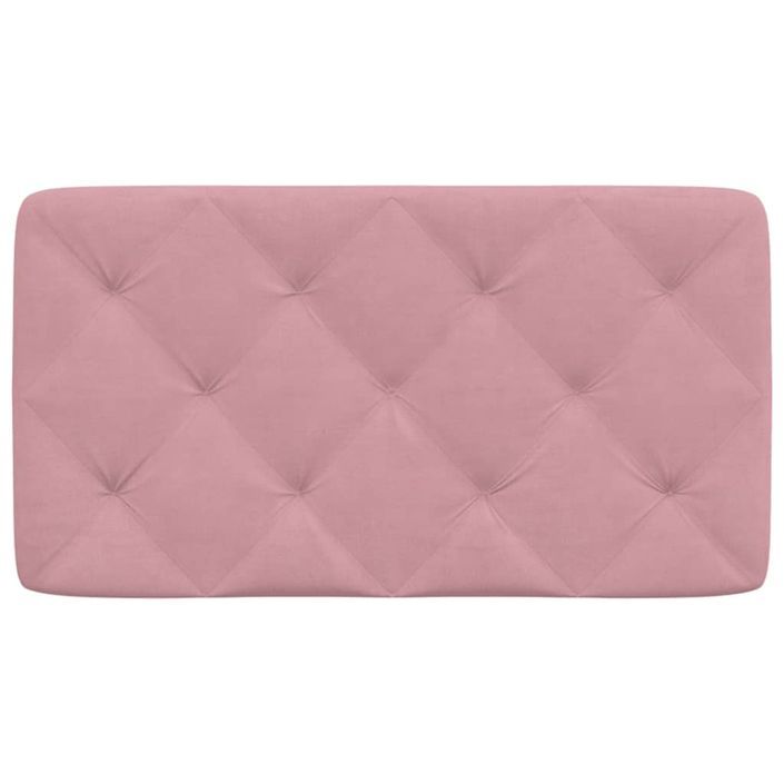 Coussin de tête de lit rose 80 cm velours - Photo n°5