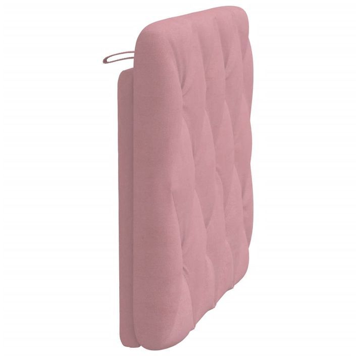 Coussin de tête de lit rose 80 cm velours - Photo n°6