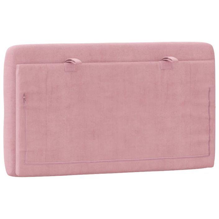 Coussin de tête de lit rose 80 cm velours - Photo n°7