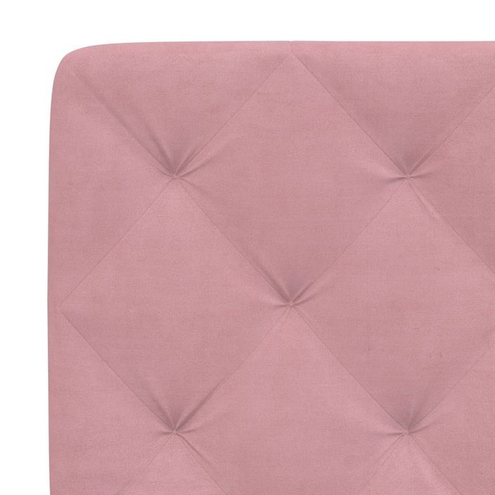 Coussin de tête de lit rose 80 cm velours - Photo n°8