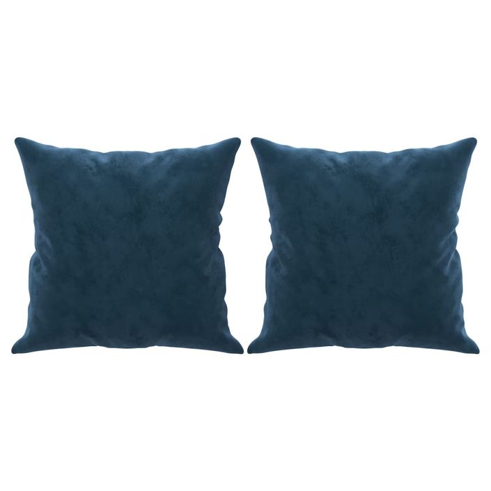 Coussins décoratifs 2 pcs Bleu 40x40 cm Velours - Photo n°2