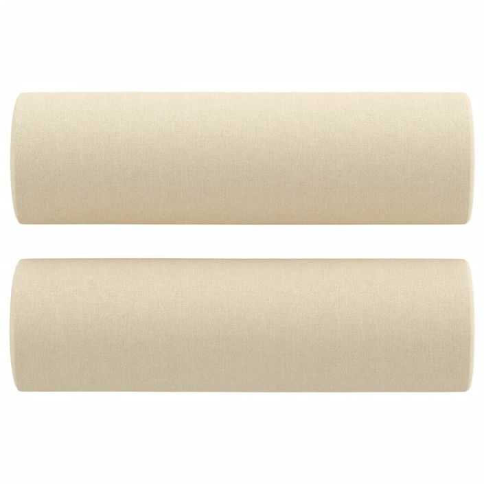 Coussins décoratifs 2 pcs Crème Ø15x50 cm Tissu - Photo n°2