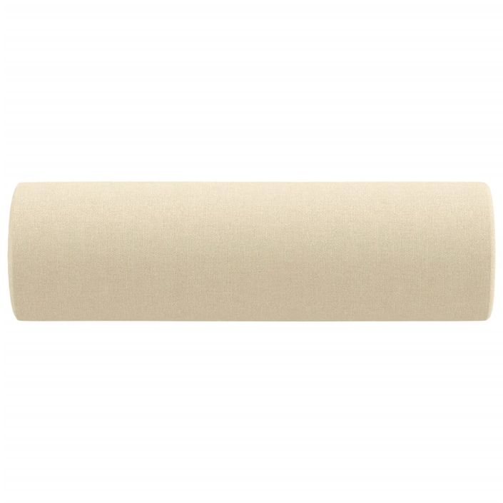 Coussins décoratifs 2 pcs Crème Ø15x50 cm Tissu - Photo n°4