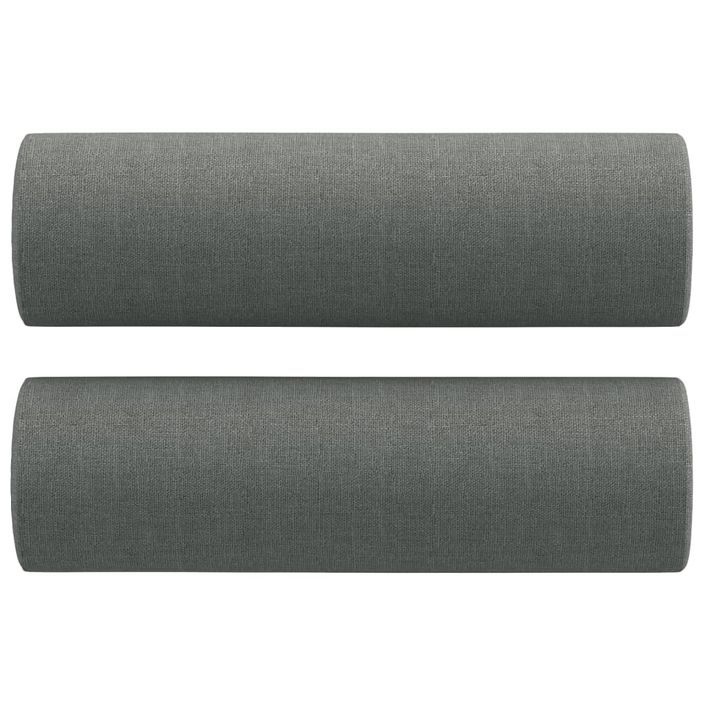 Coussins décoratifs 2 pcs Gris foncé Ø15x50 cm Tissu - Photo n°2