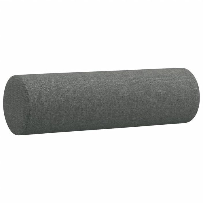 Coussins décoratifs 2 pcs Gris foncé Ø15x50 cm Tissu - Photo n°3