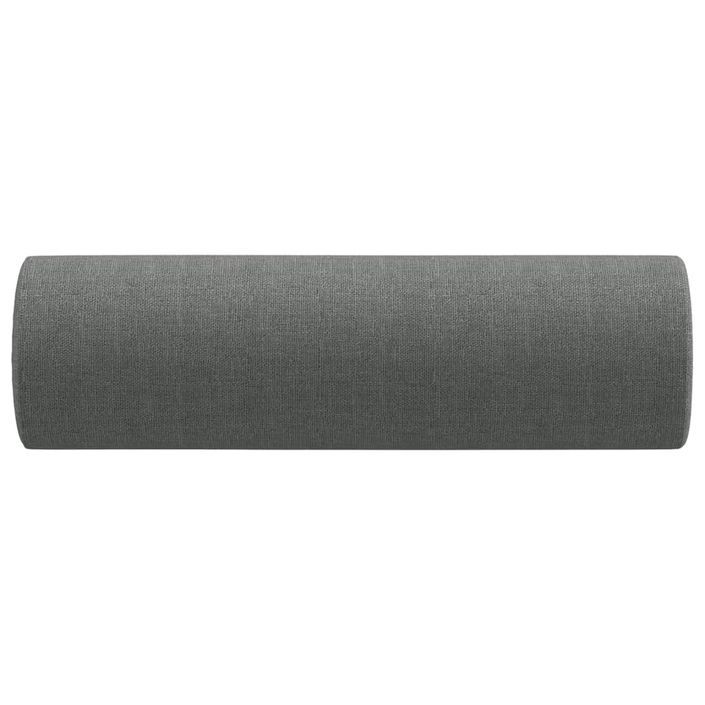 Coussins décoratifs 2 pcs Gris foncé Ø15x50 cm Tissu - Photo n°4