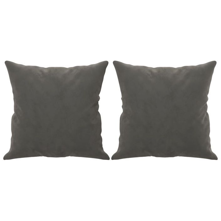 Coussins décoratifs 2 pcs Gris foncé 40x40 cm Velours - Photo n°2