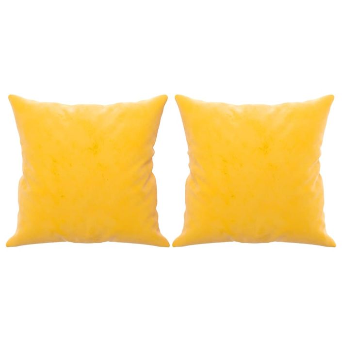 Coussins décoratifs 2 pcs Jaune 40x40 cm Velours - Photo n°2